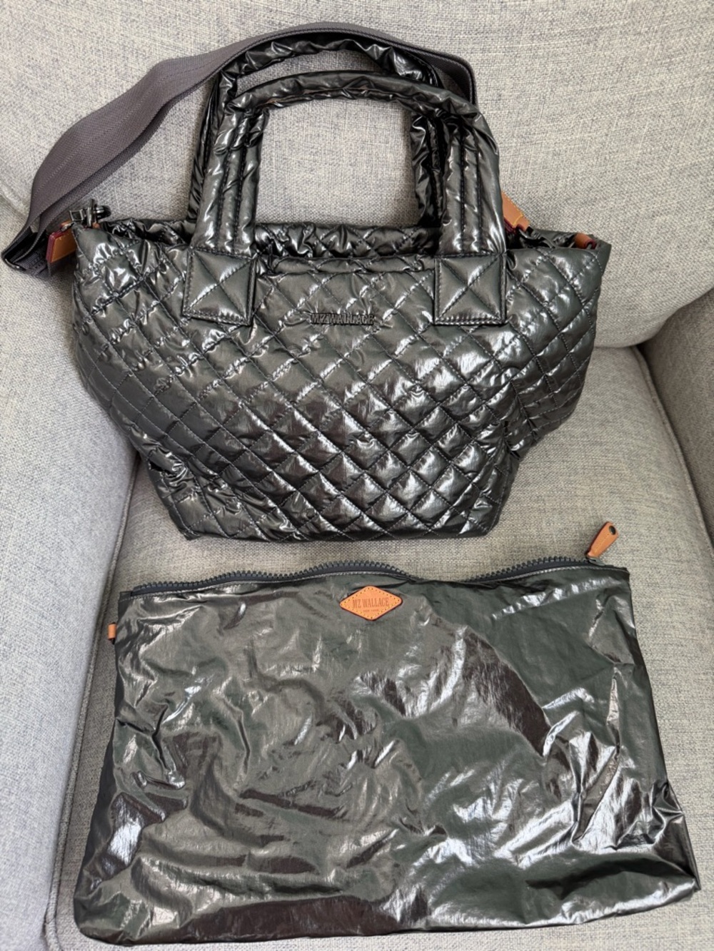 MZ Wallace anthracite small metro tote deluxe